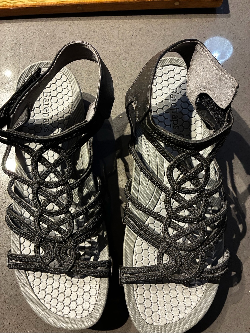 BareTraps Black Strappy Circle-Detail Sandals